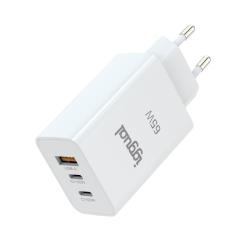 iggual Cargador triple USB-A + 2 x tipo C GaN 65W