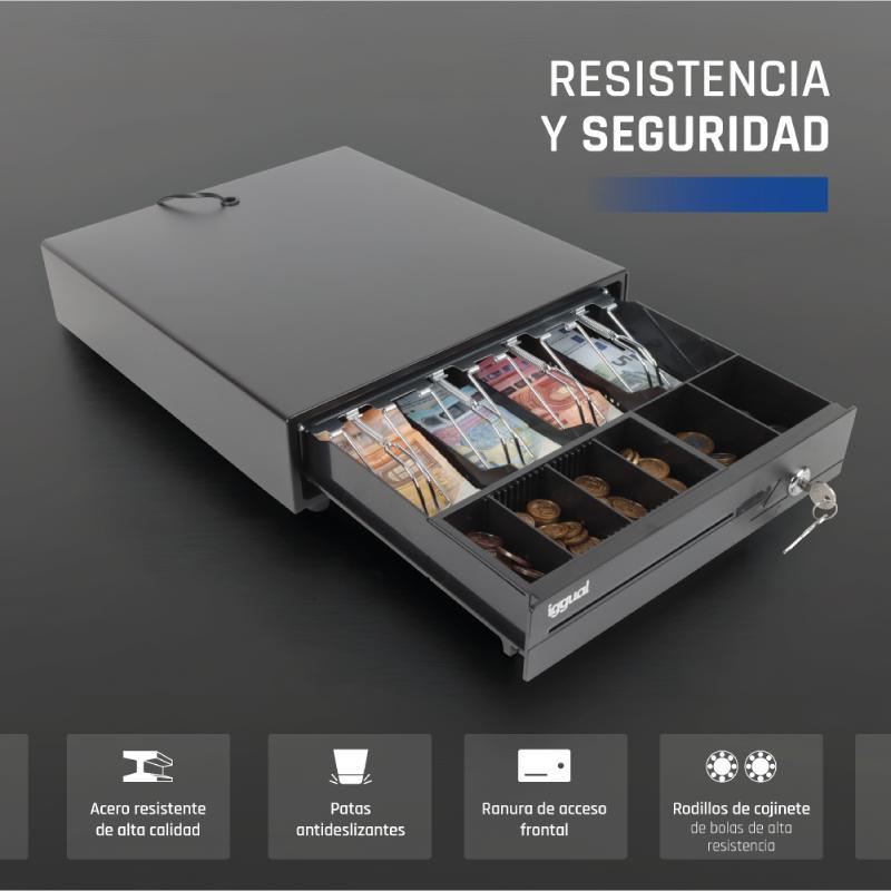 iggual Cajón Portamonedas IRON-10 38cm 4+6 negro