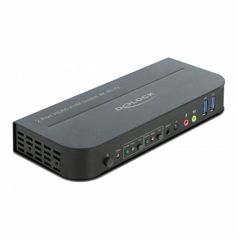 Delock Conmutador 2x HDMI KVM 4K 60 Hz con USB 3.0