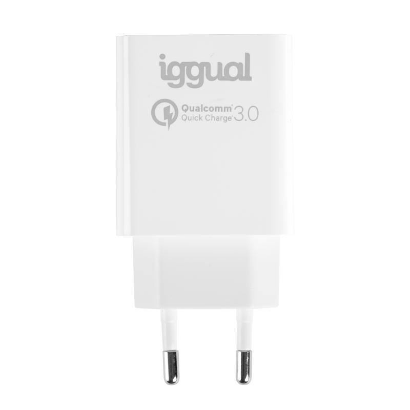 iggual Cargador 1xUSB-A carga rápida QC3.0 18W