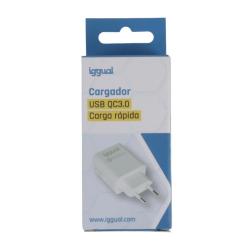 iggual Cargador 1xUSB-A carga rápida QC3.0 18W