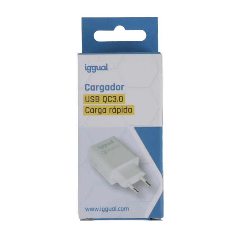 iggual Cargador 1xUSB-A carga rápida QC3.0 18W