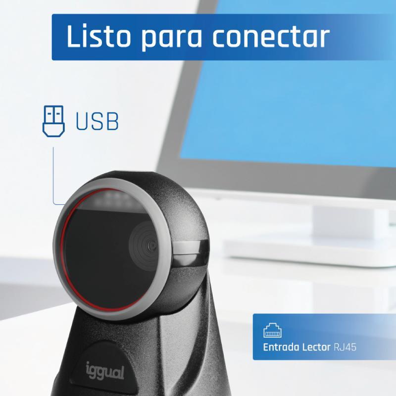 iggual Lector código barras sobremesa 2D USB