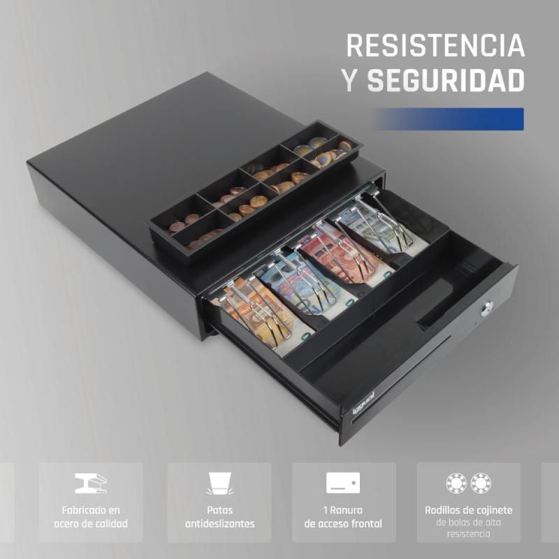 iggual Cajón Portamonedas IRON-15 37cm 4+8 negro