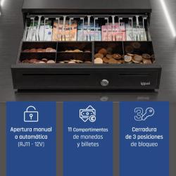 iggual Cajón Portamonedas IRON-35 42cm 5+6 negro