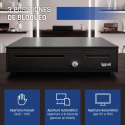 iggual Cajón Portamonedas IRON-35 42cm 5+6 negro