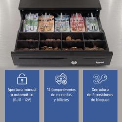 iggual Cajón portamonedas IRON-20 42cm 4+8 negro