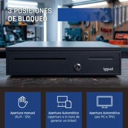 iggual Cajón portamonedas IRON-20 42cm 4+8 negro