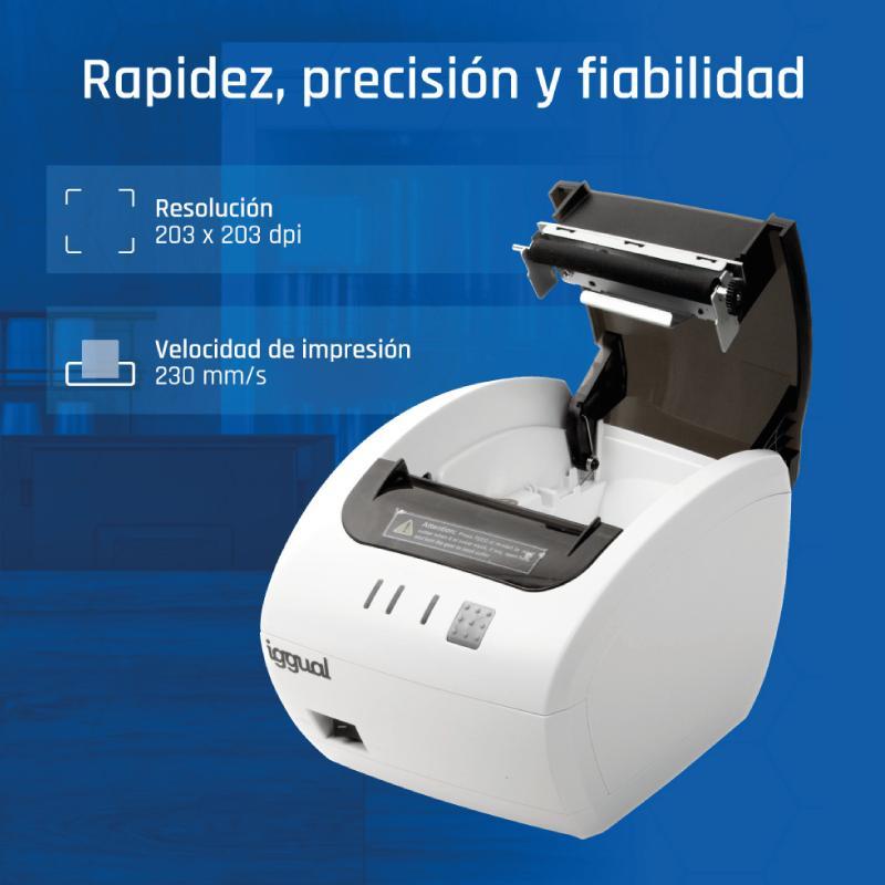 iggual Impresora térmica TP EASY 80W USB+RJ11 blan