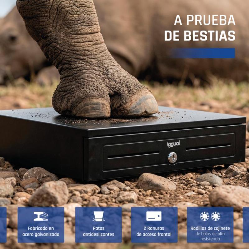 iggual Cajón portamonedas IRON-HD 41cm 5+8 negro