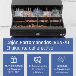 iggual Cajón Portamonedas IRON-70 44,5cm 5+8 negro