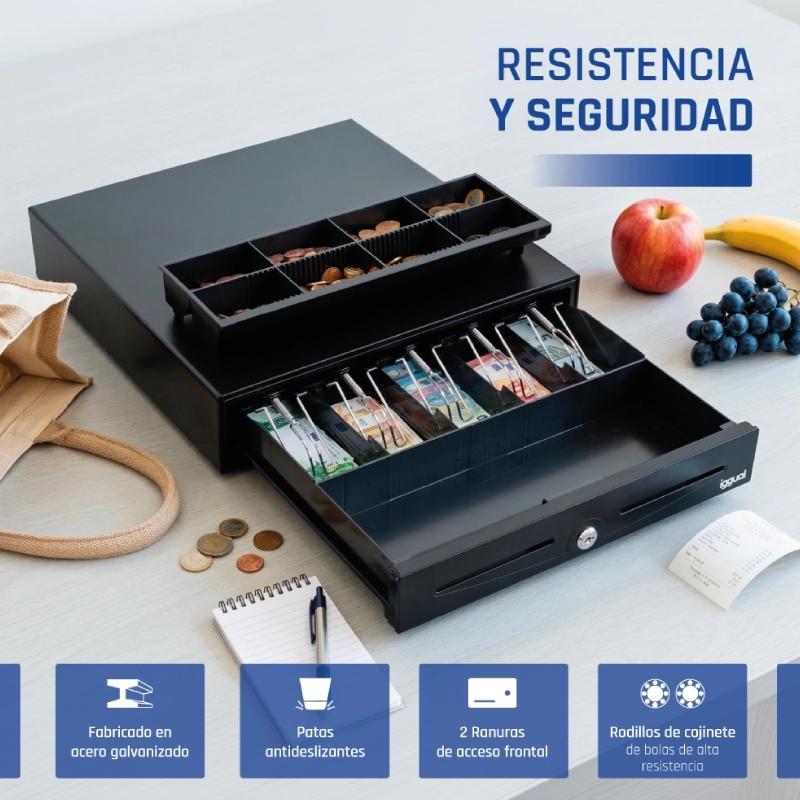 iggual Cajón Portamonedas IRON-70 44,5cm 5+8 negro