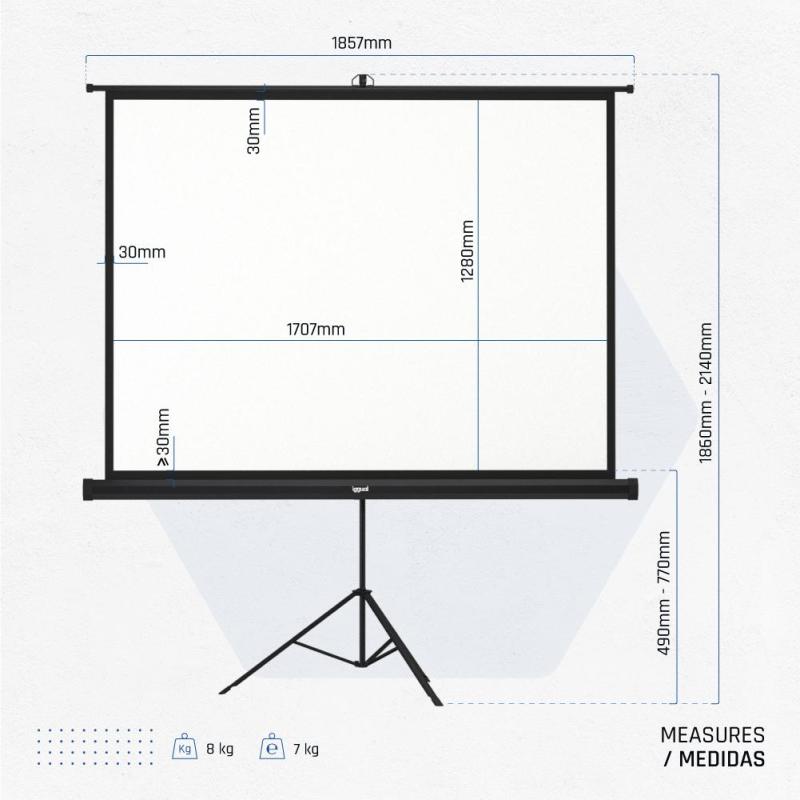 iggual Pantalla 84" 176x134 cm con trípode+bolsa