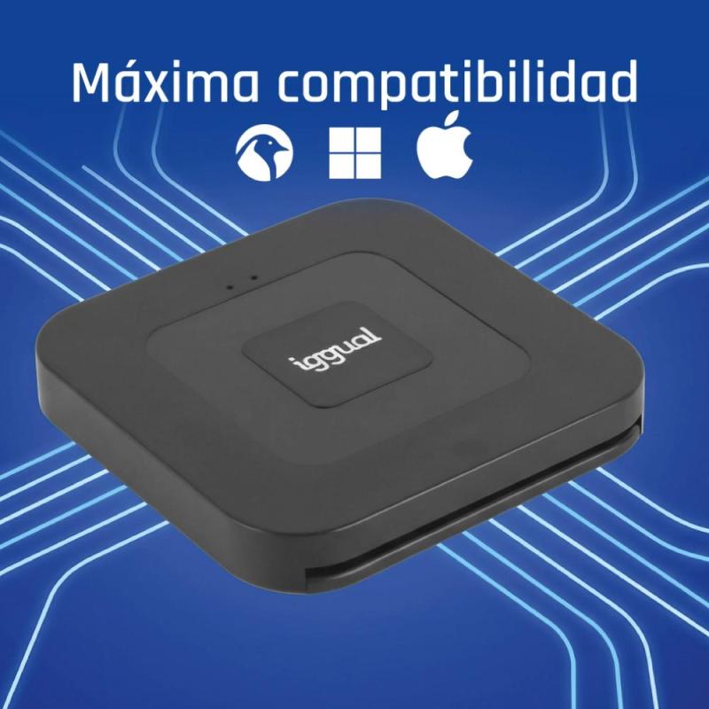 iggual Lector DNI SIP tarjetas ID USB-A / tipo C