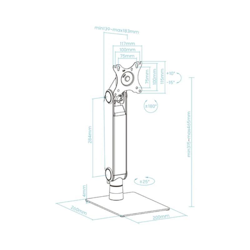Tooq  DB1471TN-B Soporte Mesa Pantalla 17-32"