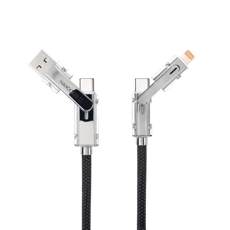 Nanocable Cable USB-C+USB-A/M LIGHTNING+USB-C/M 2M