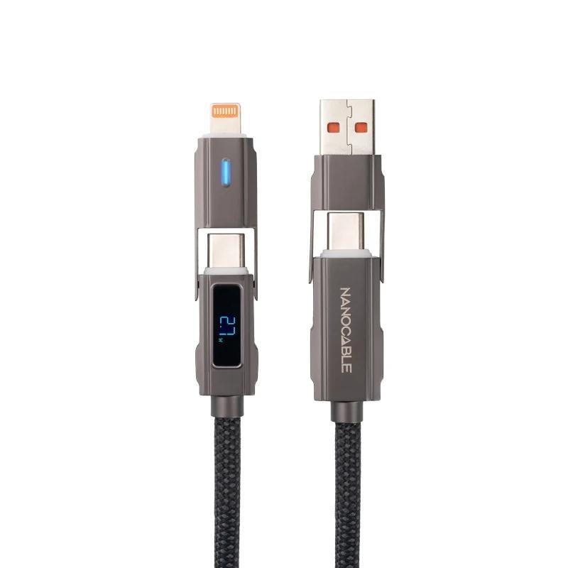 Nanocable Cable USB-C+USB-A/M-LIGHTNING+USB-C/M 1M