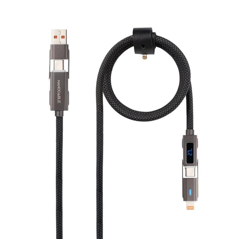 Nanocable Cable USB-C+USB-A/M-LIGHTNING+USB-C/M 1M