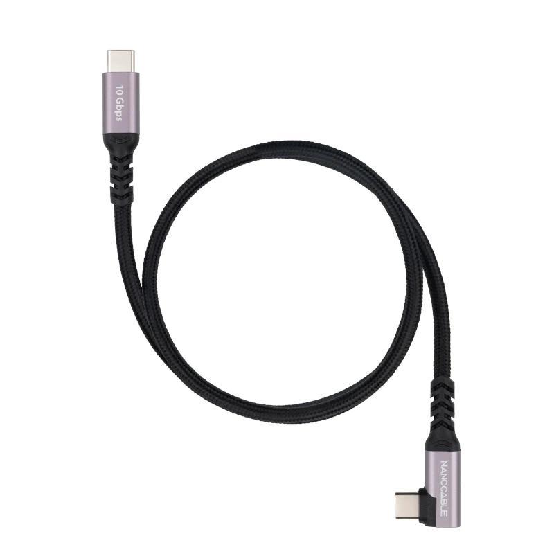 Nanocable Cable USB-C 3.2 GEN2 Acodado 100W 1 M