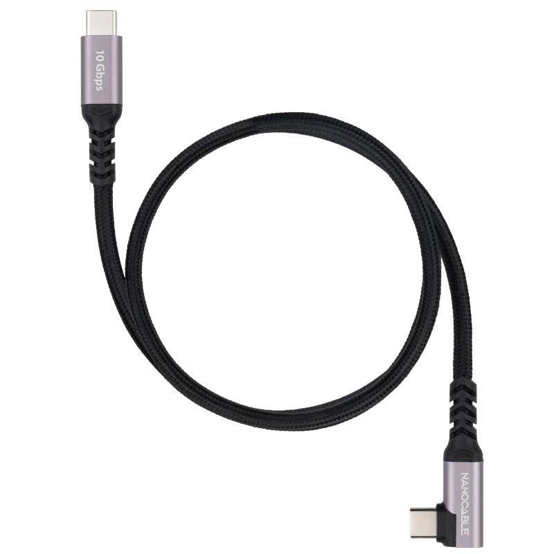 Nanocable Cable USB-C 3.2 GEN2 Acodado 100W 2 M