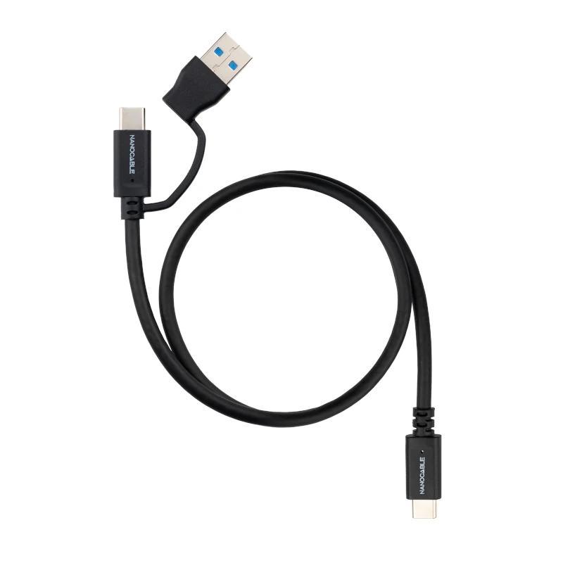 Nanocable Cable USB-C+USB-A/USB-C 3.2 GEN2 1 M