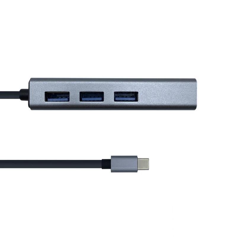 Aisens Conversor USB 3.1 Ethernet + 3 USB3.0 gris