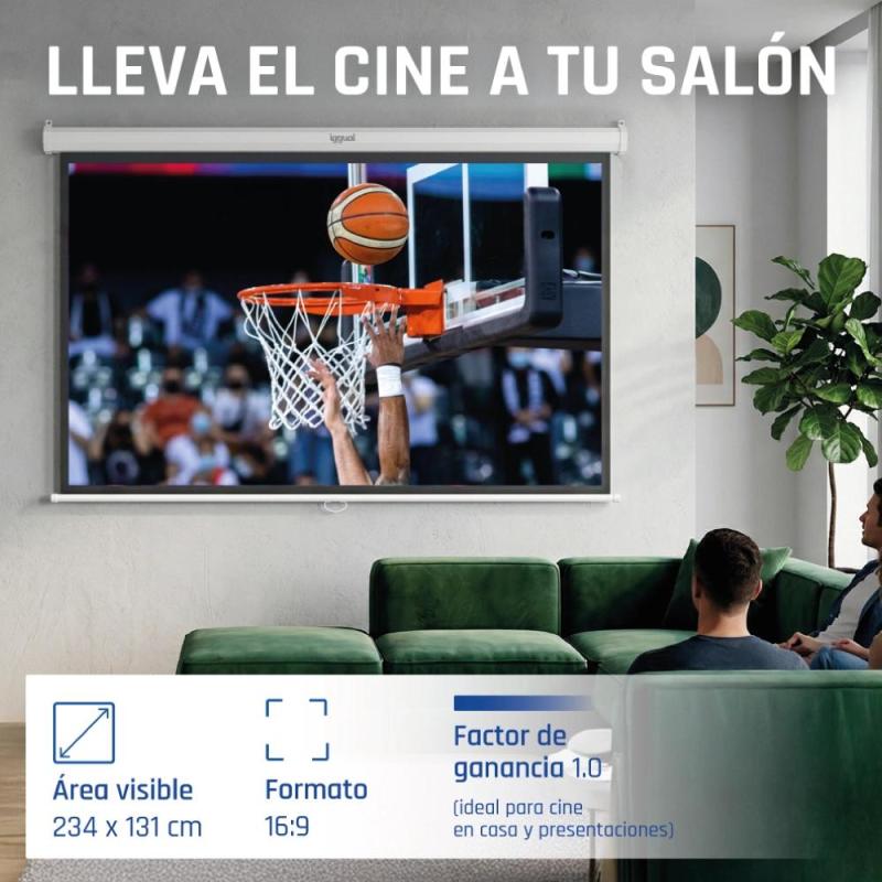 iggual Pantalla manual 16:9 106" 234x131 cm