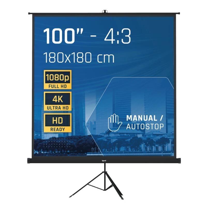 iggual Pantalla 100" 180x180 cm 1:1 trípode+bolsa