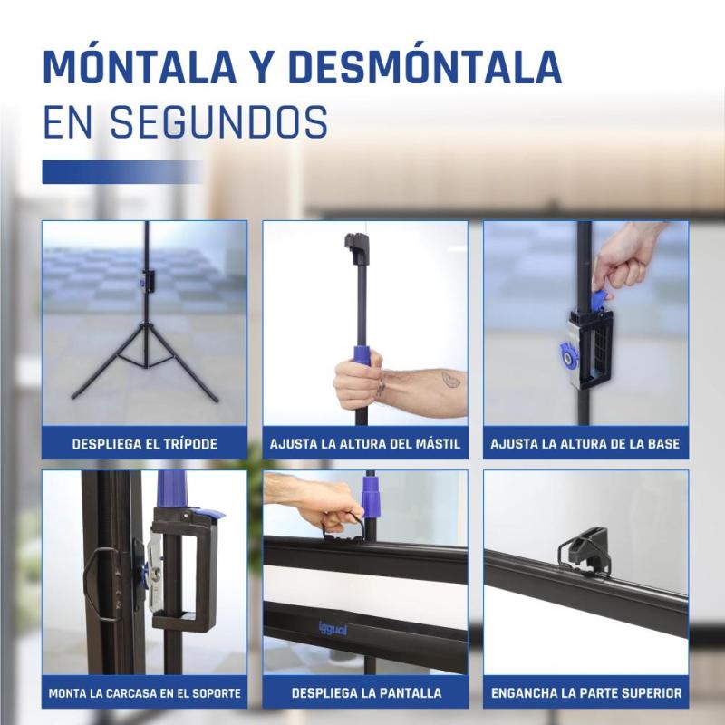 iggual Pantalla 72" 152x115 cm 4:3 trípode+bolsa