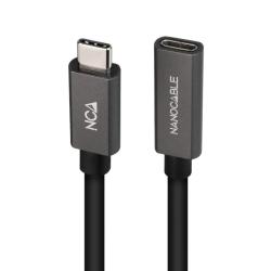 Nanocable Cable USB 3.2 Gen2 USB-C M/H 0,5 M Negro