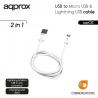 approx APPC32 Cable Usb a Micro Usb y Lighting