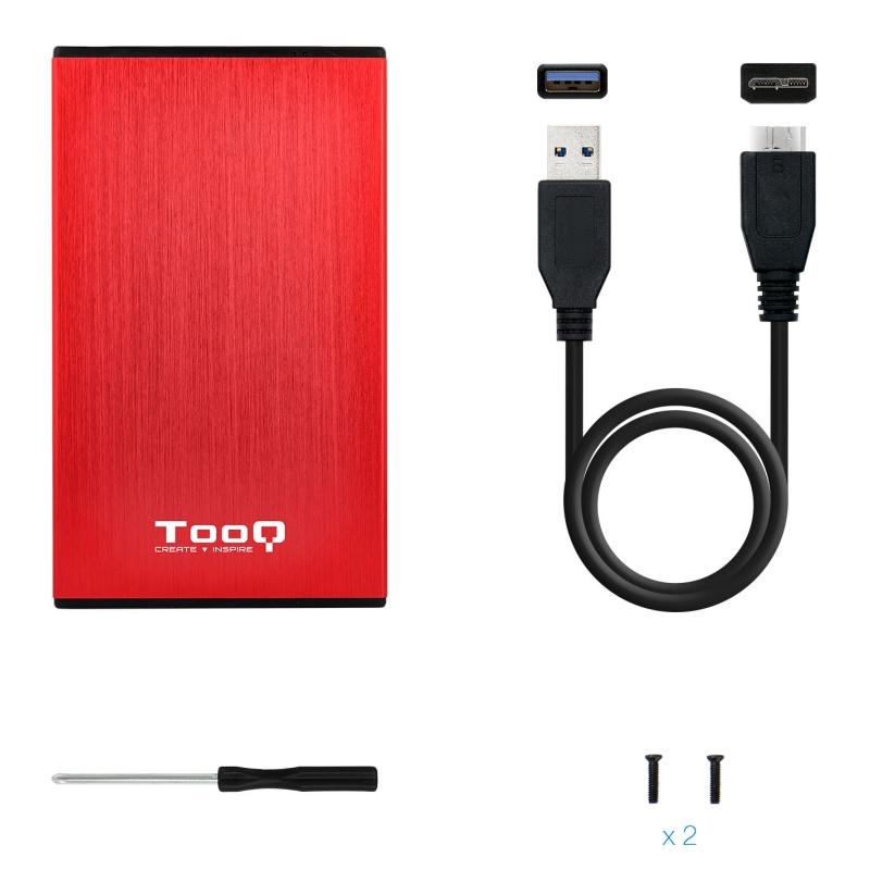 Tooq TQE-2527R Caja HDD 2.5" USB 3.1 Gen1/USB 3.0